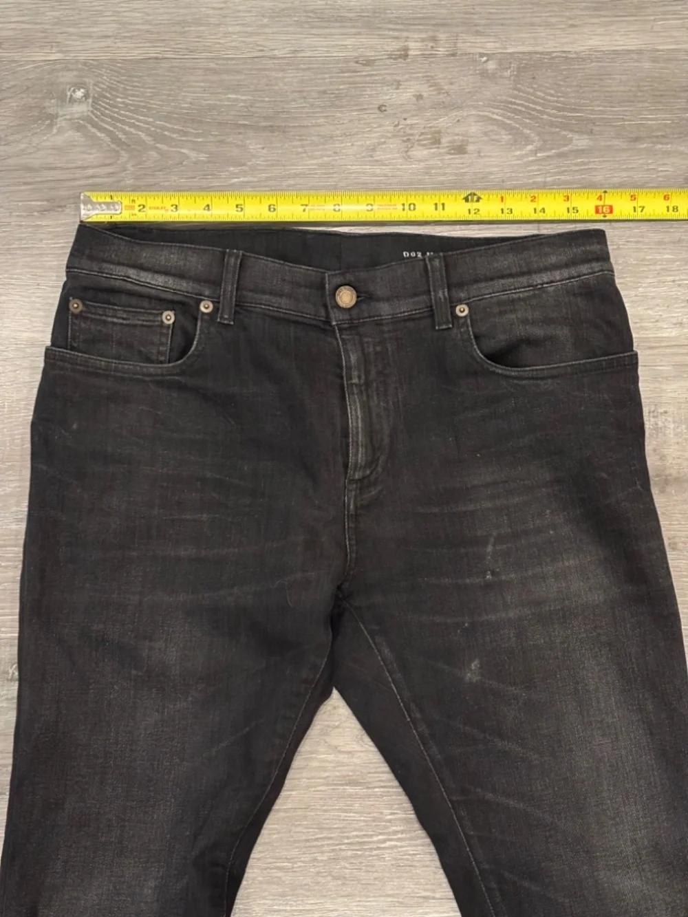 Saint Laurent Paris Jeans Mens 32X32 Slim Black Distressed Denim D02 M/SK-LW